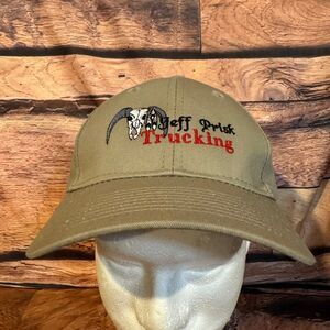 Port & Company Hat Jeff Prisk Trucking Men's Adjustable Khaki Skull Logo Cap